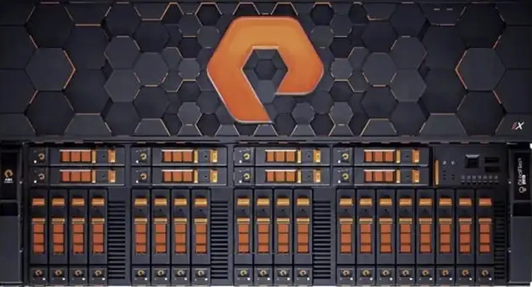 Pure Storage product imagery from the MTS company introduction.